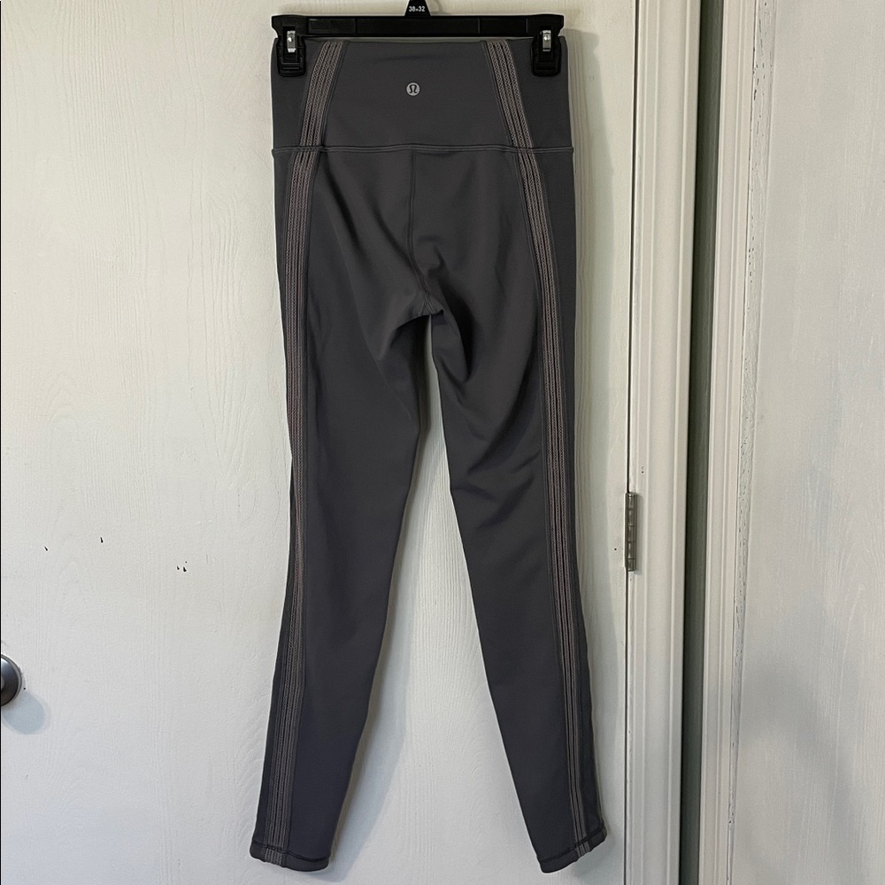 Lululemon Power Lines Pants 28" Titanium Dark Chrome Everlux High Rise Grey Sz 4 - Picture 7 of 15